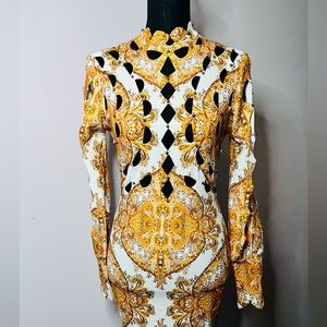 Studded print midi dress with cut outs. Body con. New with tags!